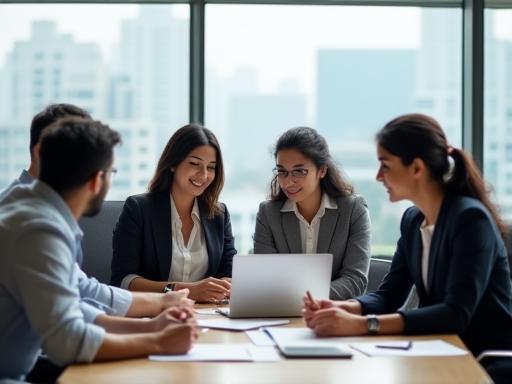Diverse team at Akash Vani Digital collaborating in their Mumbai office